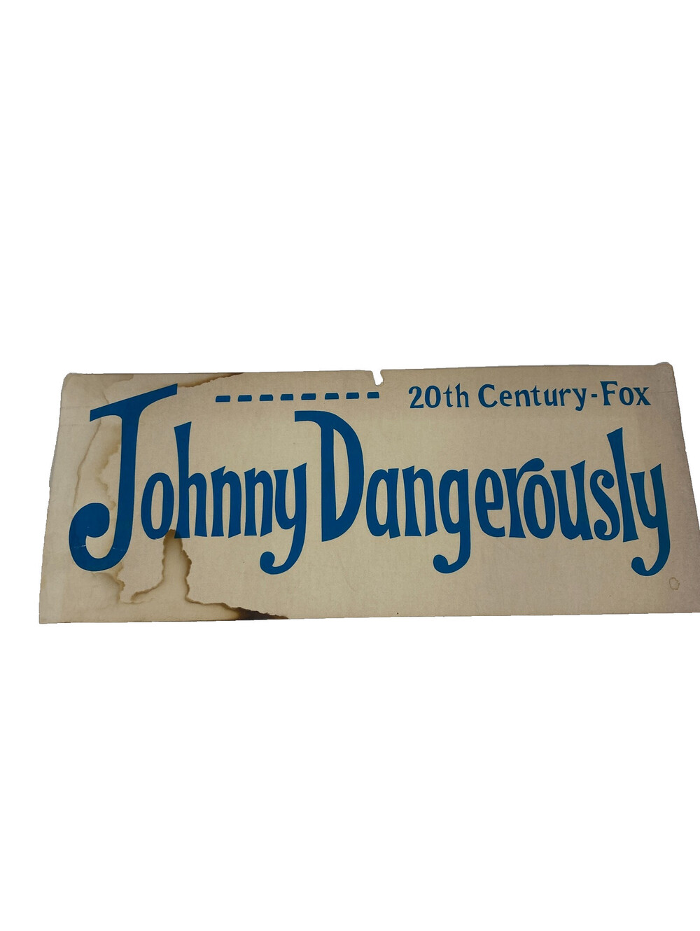 Johnny Dangerously 1984 Movie Promo Cardboard Sign 20th Century Fox Keaton
